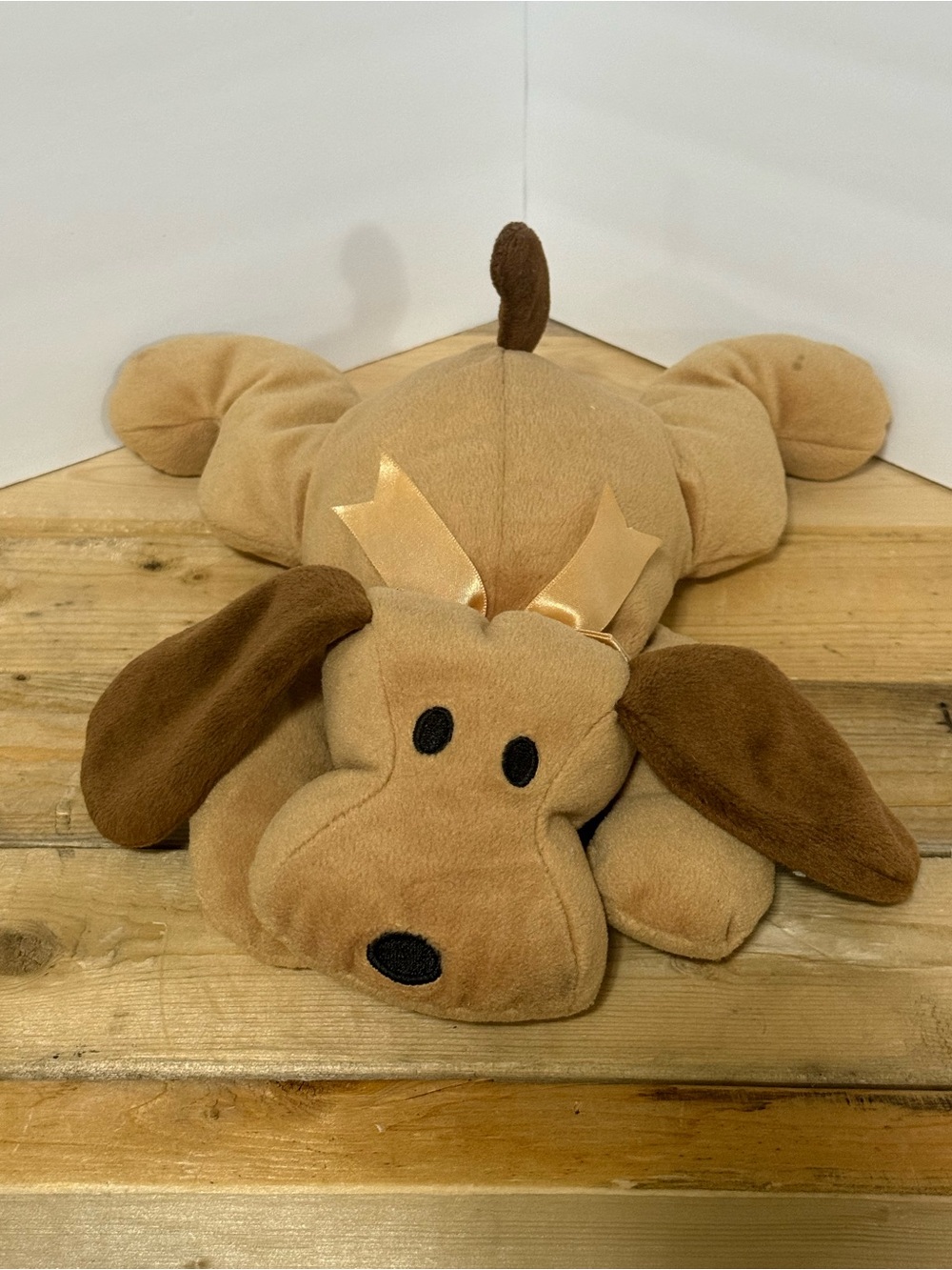 Vintage 1994 Ty Pillow Pals Woof the Brown Dog Plush PA 1965 KR